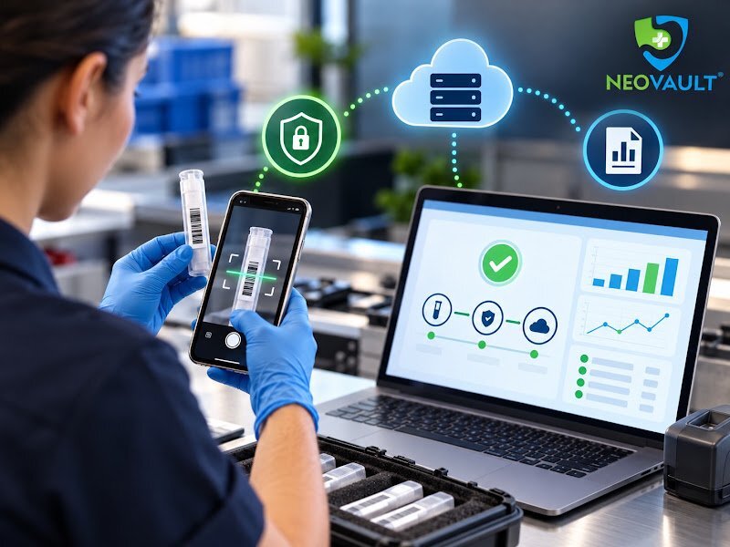 NEOVAULT dashboard and mobile apps for workplace testing teams