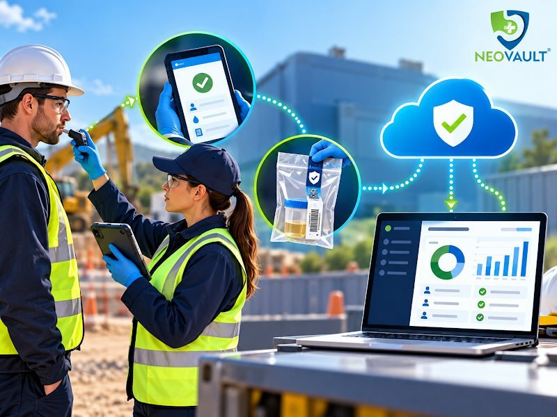 Digital chain of custody linked to centralised test reports