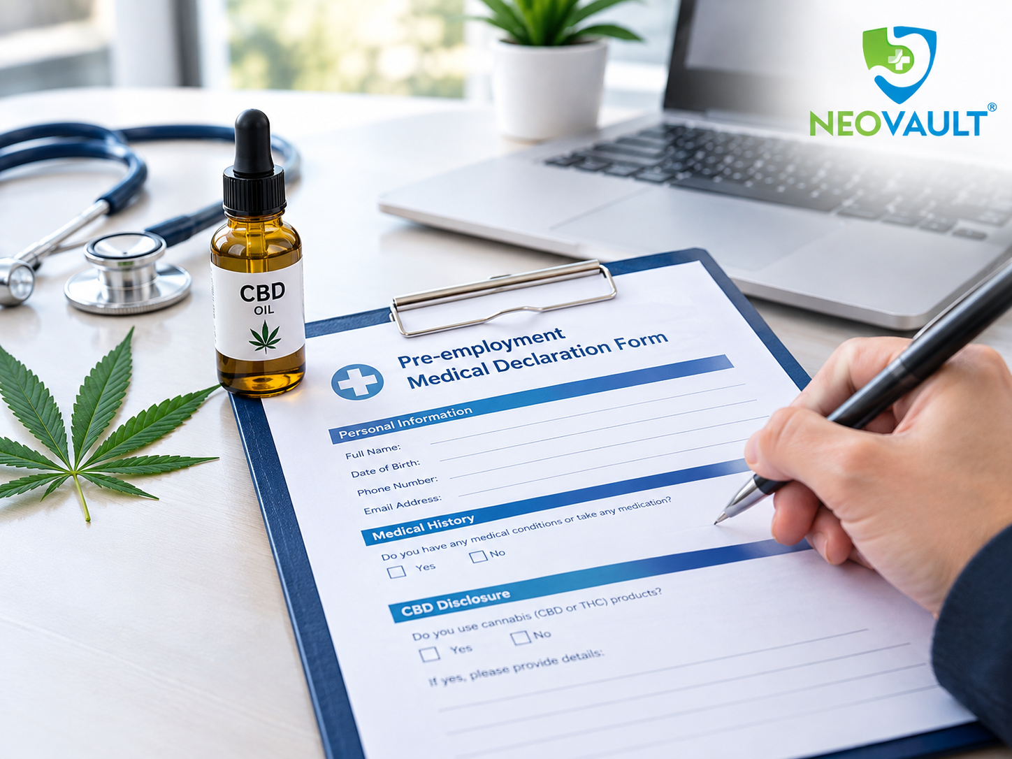 Pre-employment Medical Declaration form for CBD disclosure